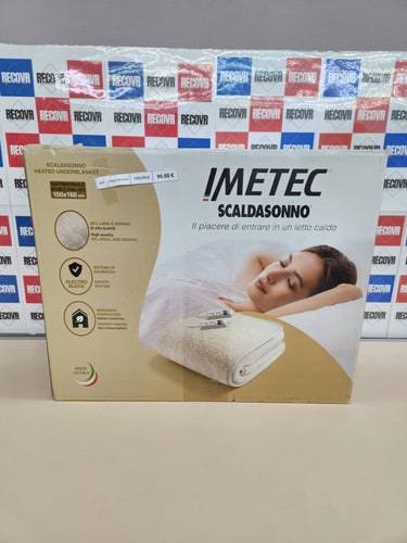 Imetec Scaldasonno doble 150 x 160 cm, 50 % lana merina, 2 temperaturas, dispositivo de seguridad Electro Block, fabricado en Italia